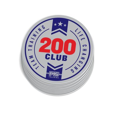 F45 Milestone 200 Sticker (Pack of 10)